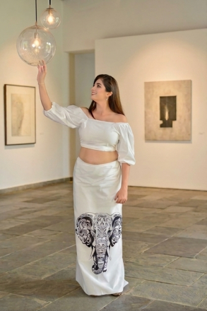 Elephant Motif Skirt Outfit